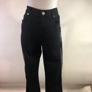 7 For All Mankind Slim Kick White Stripe 30